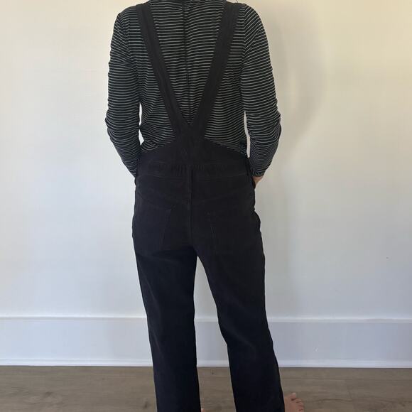 Lucky Brand Black Corduroy Overalls Ankle Crop XS - Picture 3 of 11